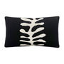 Organic Shape Wool And Cashmere Knitted Cushion Rectangular Black, thumbnail 3 of 3