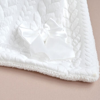 Personalised New Born Baby Blanket With Bow, 4 of 8