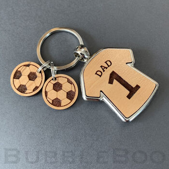 Personalised Football Shirt Number One Dad Keyring, 6 of 7