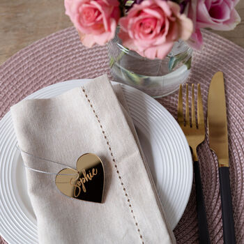 Personalised Mirrored Heart Place Setting, 3 of 4