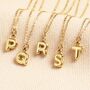 Stainless Steel Bubble Initial Pendant Necklace In Gold, thumbnail 4 of 5