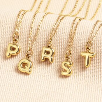 Stainless Steel Bubble Initial Pendant Necklace In Gold, 4 of 5