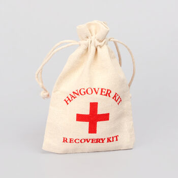 G Decor Set Of Two Hessian Bags Hangover Recovery Kit, 4 of 5
