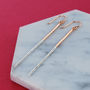 Gold Long Pave Topaz Sparkle Statement Earrings, thumbnail 4 of 5