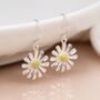 Large Sterling Silver Daisy Drop Earrings, thumbnail 1 of 9