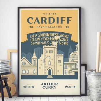 Personalised Cardiff Half Marathon Print, Unframed, 3 of 4