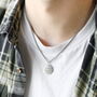 Men's Personalised Stainless Steel Hexagon Pendant Necklace In Silver Plating, thumbnail 2 of 5