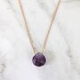 Amethyst Teardrop February Birthstone Necklace, Gold, thumbnail 3 of 5