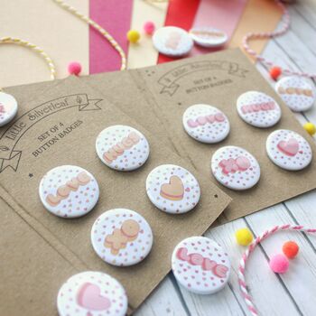Love Themed Badges, Pack Of Four, 12 of 12
