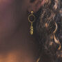 Gold Vermeil Feather Hooped Studs, thumbnail 2 of 5
