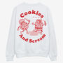 Cookies And Scream Men's Slogan Sweatshirt, thumbnail 2 of 2