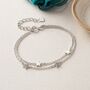 40th Birthday Solid Sterling Silver Four Star Bracelet, thumbnail 1 of 4