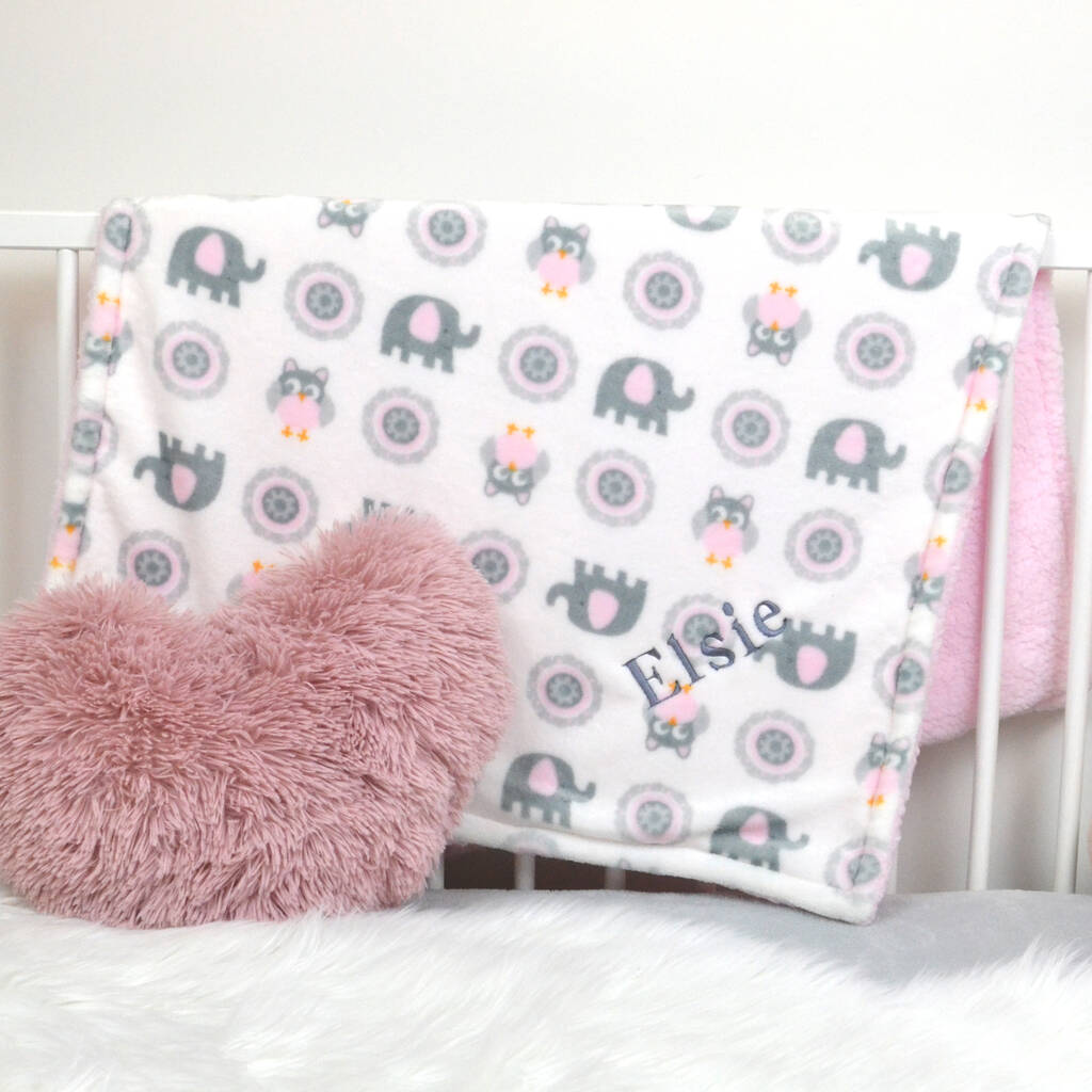 Personalised Thick Baby Girl Blanket By D Caro