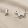 Sterling Silver Mismatched Westie/Scottie And Bone Stud Earrings, thumbnail 7 of 11