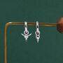 Sterling Silver Mismatched Bull Skull And Bird Skull Hoop Earrings, thumbnail 4 of 12