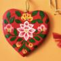 Kashmiri Floral Heart Christmas Bauble, thumbnail 1 of 2