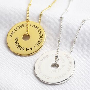 Engraved Message Of Affirmation Ring Necklace, 2 of 12