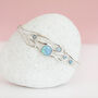 Blue Fire Opal Hinged Bangle In Sterling Silver, thumbnail 8 of 10