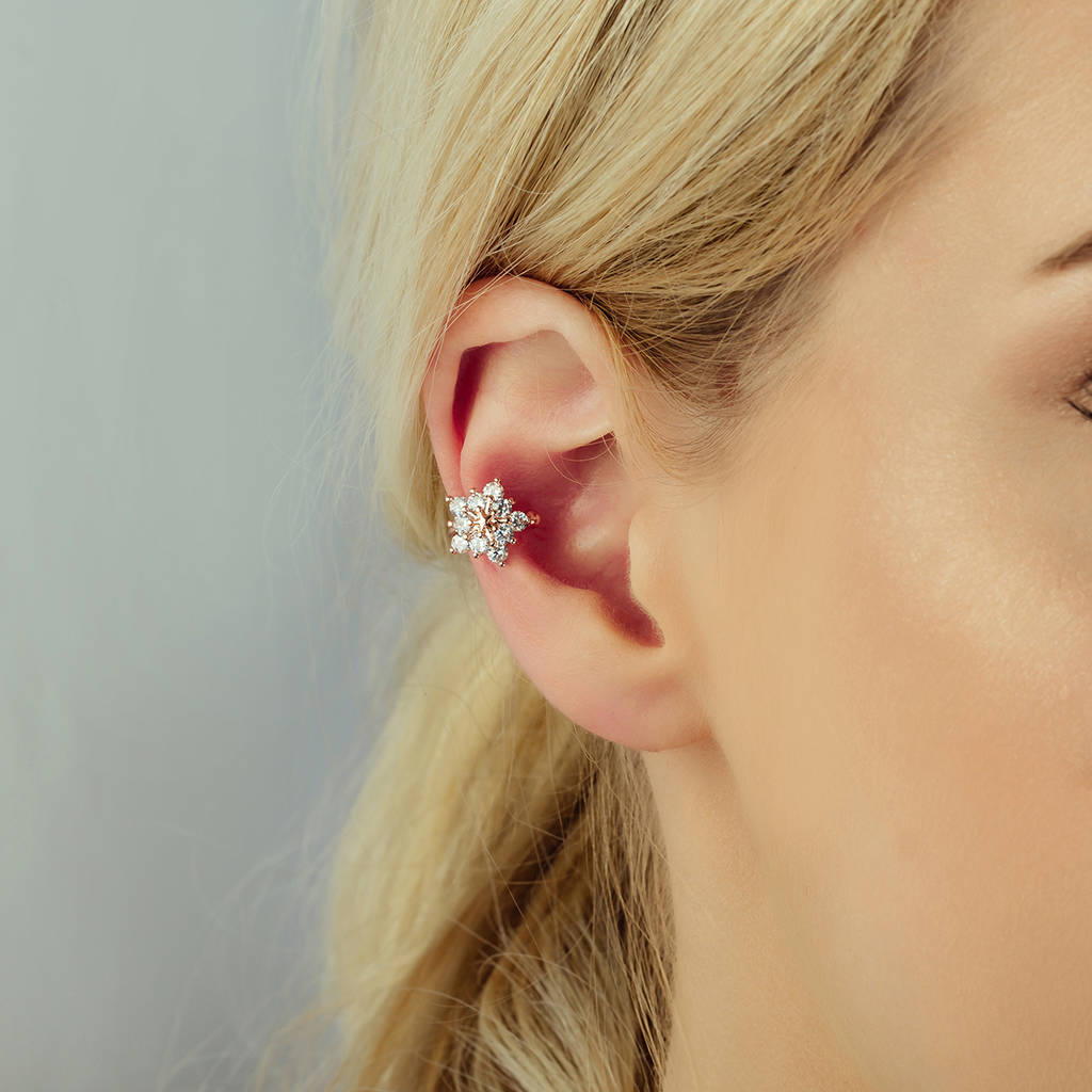 sparkle snowflake ear cuff by attic | notonthehighstreet.com