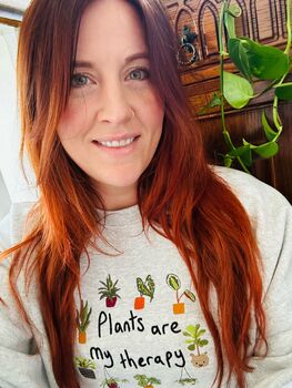 Plants Are My Therapy Embroidered Sweatshirt, 4 of 5