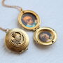 Gold Scottish Thistle Locket Necklace With Photos, thumbnail 2 of 10