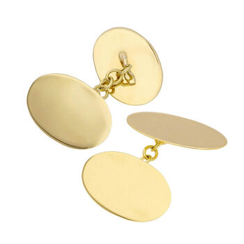 Personalised 9ct Solid Gold Oval Cufflinks, 3 of 5