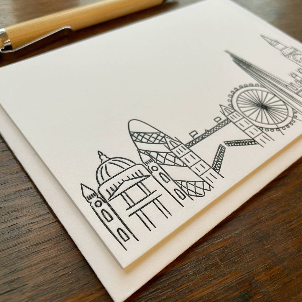 London Landmarks Pressed Luxury Note Cards By Lunella