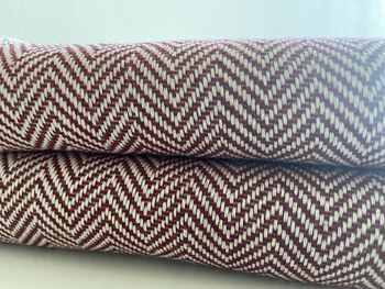 Herringbone Design Burgundy Sofa Throw, 4 of 6