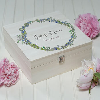 Personalised Birth Flower Wedding Memory Box, 3 of 4