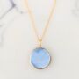Blue Opal October Birthstone Necklace, Gold Plated, thumbnail 1 of 9
