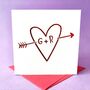 Personalised Graffiti Heart Intials Card, thumbnail 1 of 4