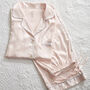 Personalised Pink Silky Satin Pyjamas Long Set, thumbnail 5 of 8