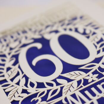 Personalised 60th Birthday Card Papercut Flower Design, 8 of 8