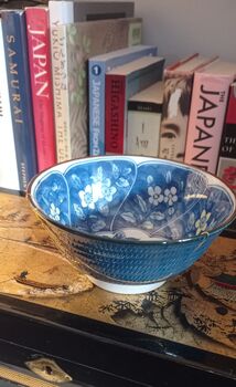 Blue Floral Japanese Kintsugi Bowl, 2 of 4