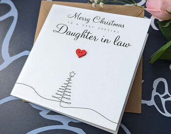 Personalised Handmade Christmas Card For Special Daughter In Law, 3 of 4