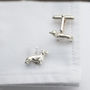 Dachshund Cufflinks , Solid Sterling Silver, thumbnail 1 of 4