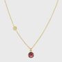 Salina Gold Plated Disc And Garnet Necklace, thumbnail 2 of 3
