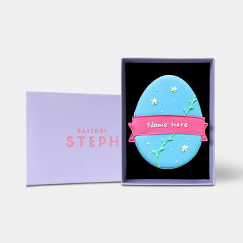 Vegan Personalised Floral Easter Egg Iced Biscuit Letterbox Gift, 5 of 12