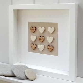 Wood Anniversary Pottery Love Hearts Artwork, 4 of 4