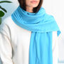 Turquoise Blue Cashmere Scarf, thumbnail 2 of 4