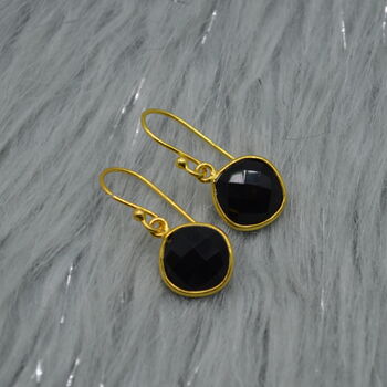 Black Onyx Earrings: Silver Or Gold, Dangle Drop, 5 of 8