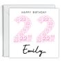 Personalised 22nd Birthday Card For Her, thumbnail 2 of 2