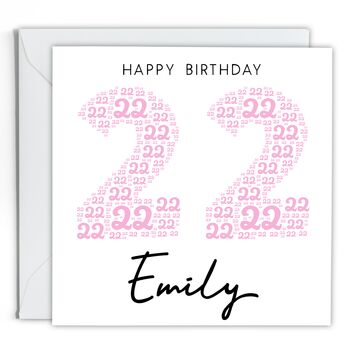 Personalised 22nd Birthday Card For Her, 2 of 2