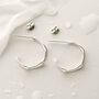 Sterling Silver Paperclip Hoop Stud Earrings, thumbnail 4 of 6