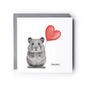 Cwtsh Cute Hamster Greeting Card – Adorable Red Balloon Design, thumbnail 1 of 4