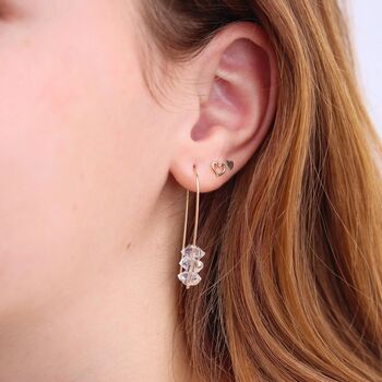 Herkimer Diamond Drop Earrings In Rose Gold Filled, 7 of 7
