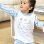 Boys Personalised Blue Dinosaur Birthday Pyjamas, thumbnail 2 of 10