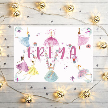 Magical Fairy Dancer Friends Customised Gift Print, 3 of 11