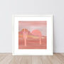 Pink Desert Cactus Landscape Print, thumbnail 1 of 7