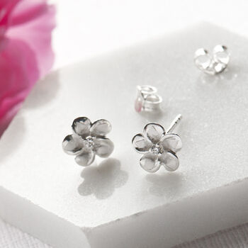 Sterling Silver Flower Stud Earrings – Mother’s Day Gift Card | Flower Jewellery Gift For Mum, 4 of 11